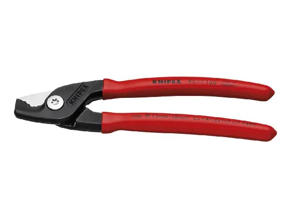 Cizalla para cable con mangos de plástico 160mm forma estrecha cabeza KNIPEX